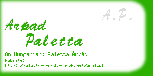arpad paletta business card
